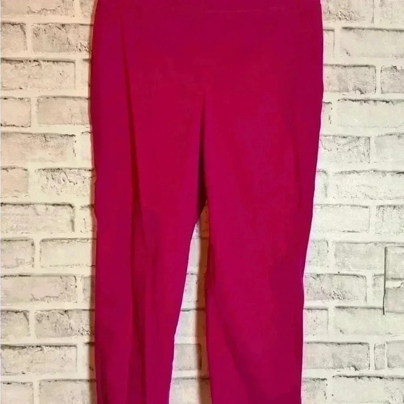 Talbots size 2p mid rise side zip cropped magenta pants like new‎ - Picture 1 of 9